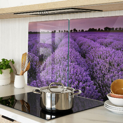 Tabla de cortar de cristal Un campo de lavanda en plena floración.