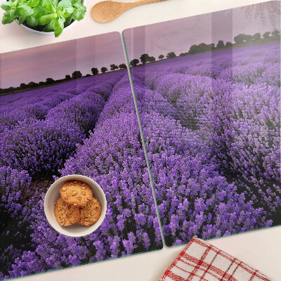 Tabla de cortar de cristal Un campo de lavanda en plena floración.