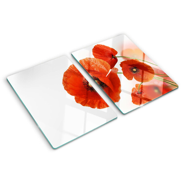 Tabla para cortar Flores de amapola en color rojo
