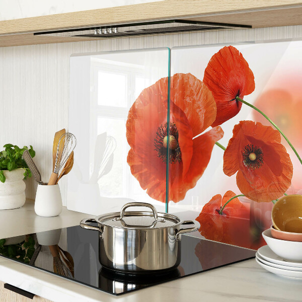 Tabla para cortar Flores de amapola en color rojo