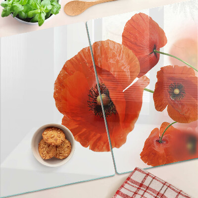 Tabla para cortar Flores de amapola en color rojo