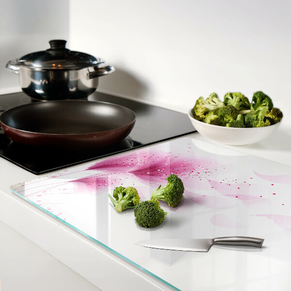 Tabla de cortar de cristal Flores en tonos rosa