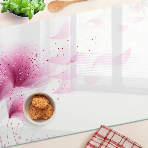 Tabla de cortar de cristal Flores en tonos rosa