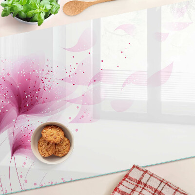 Tabla de cortar de cristal Flores en tonos rosa