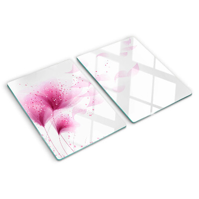 Tabla de cortar de cristal Flores en tonos rosa