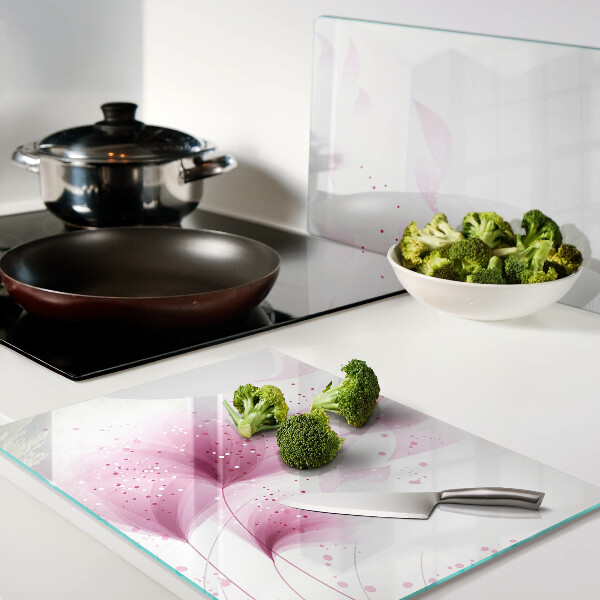 Tabla de cortar de cristal Flores en tonos rosa