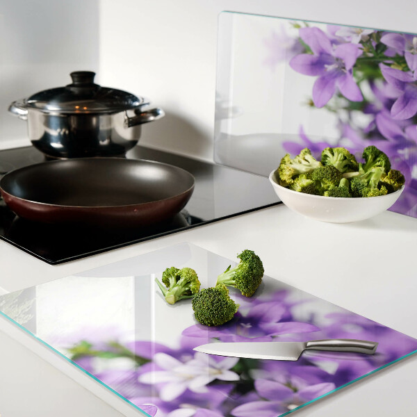 Tabla de cortar Flores moradas al fondo