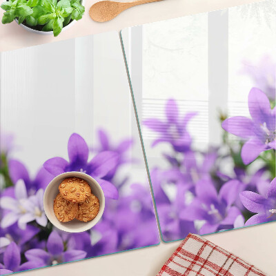 Tabla de cortar Flores moradas al fondo