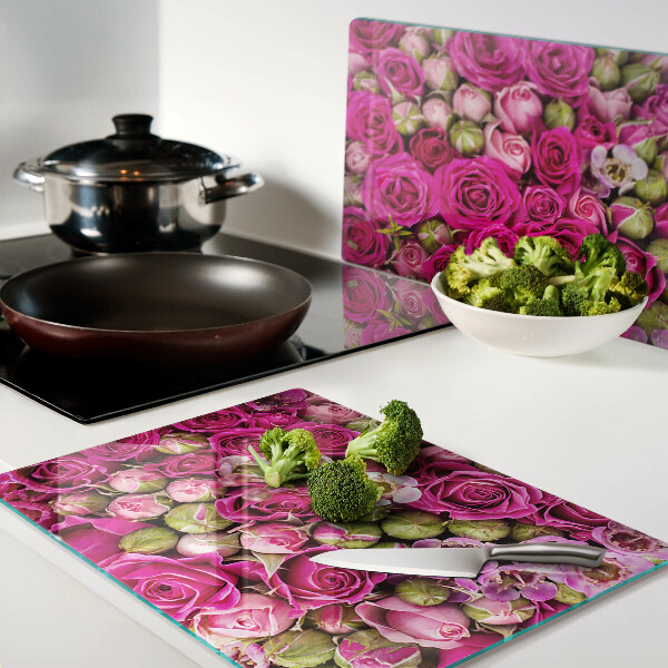 Tabla de cocina Flores rosas en un ramo