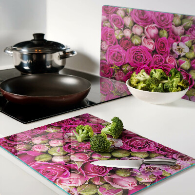 Tabla de cocina Flores rosas en un ramo