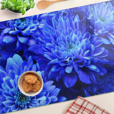 Tabla de cocina flores de crisantemo azul