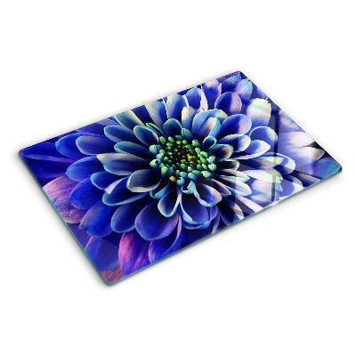 Tabla para cortar flor de dalia azul