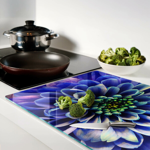 Tabla para cortar flor de dalia azul