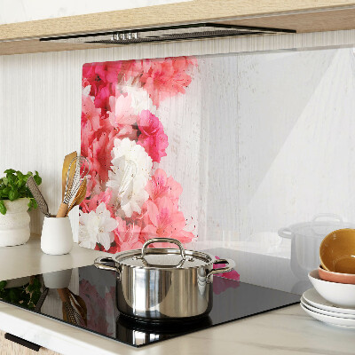Tabla de cocina Flores en tonos rosa y blanco.