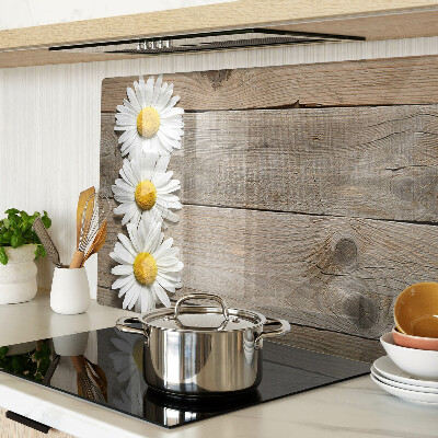 Tabla para cortar Flores sobre un fondo de madera