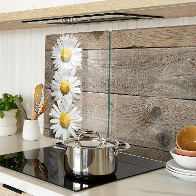 Tabla para cortar Flores sobre un fondo de madera