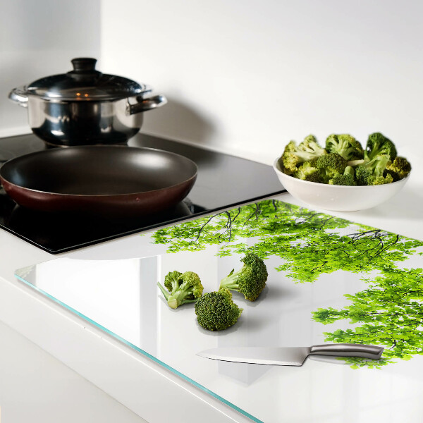 Tabla de cocina Hojas verdes contra el cielo