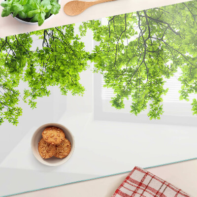 Tabla de cocina Hojas verdes contra el cielo