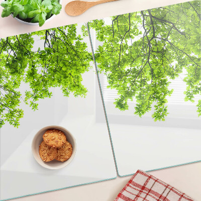 Tabla de cocina Hojas verdes contra el cielo