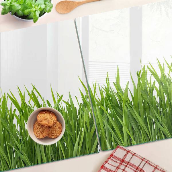 Tabla de cortar de cristal Hierba verde
