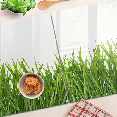 Tabla de cortar de cristal Hierba verde