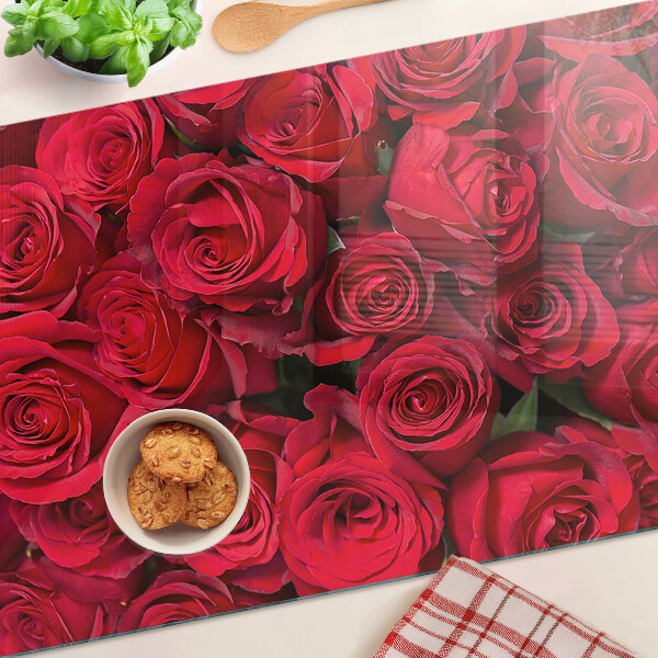 Tabla de cocina rosas rojas