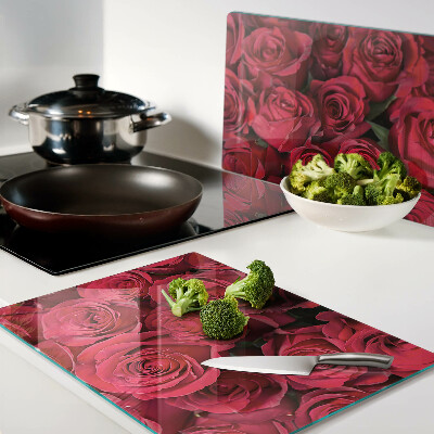 Tabla de cocina rosas rojas