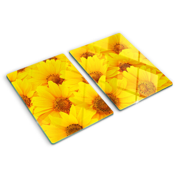 Tabla de cortar Girasoles sobre fondo amarillo