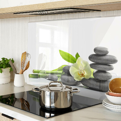 Tabla de cocina Orquídea y piedras de spa