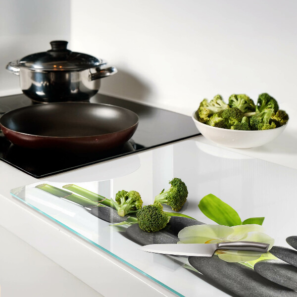 Tabla de cocina Orquídea y piedras de spa