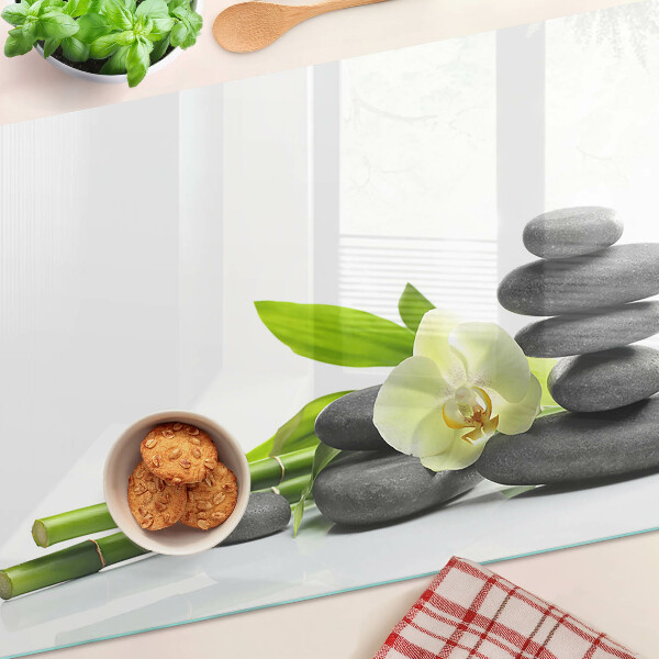 Tabla de cocina Orquídea y piedras de spa