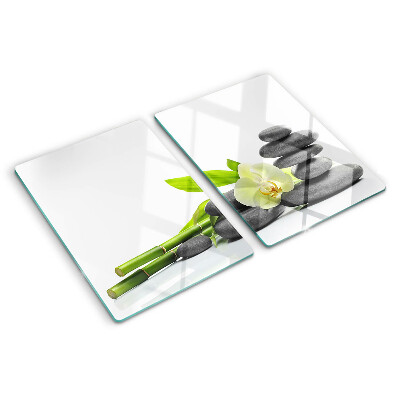 Tabla de cocina Orquídea y piedras de spa