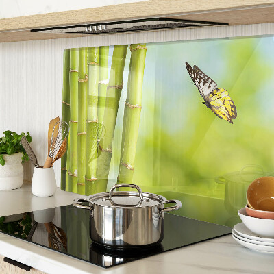 Tabla de cocina Diseño de bambú y mariposa.