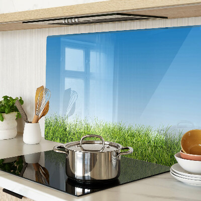 Tabla de cortar de cristal Prado verde bajo un cielo azul