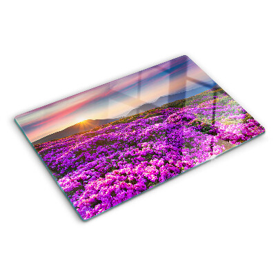 Tabla de cortar Paisaje floral al atardecer