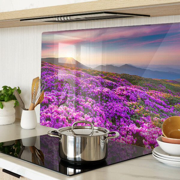 Tabla de cortar Paisaje floral al atardecer