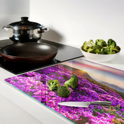 Tabla de cortar Paisaje floral al atardecer