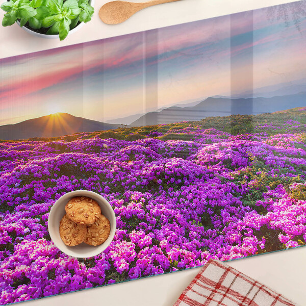 Tabla de cortar Paisaje floral al atardecer