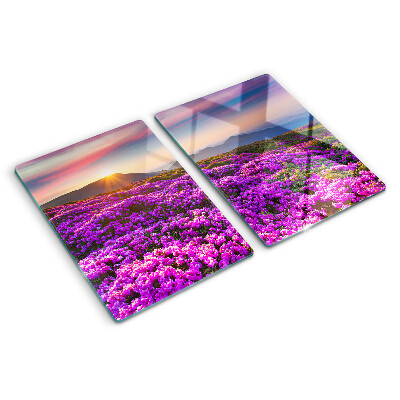 Tabla de cortar Paisaje floral al atardecer