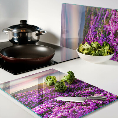 Tabla de cortar Paisaje floral al atardecer