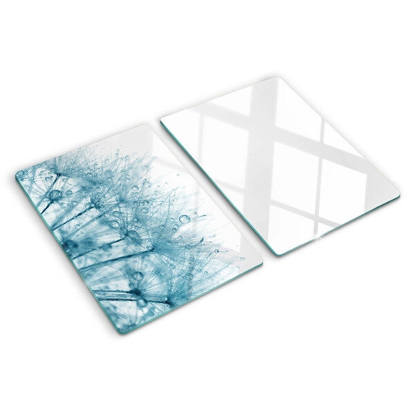 Tabla de cocina Dientes de león con gotas de agua