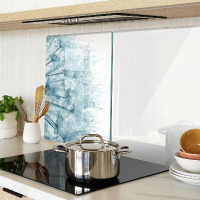 Tabla de cocina Dientes de león con gotas de agua