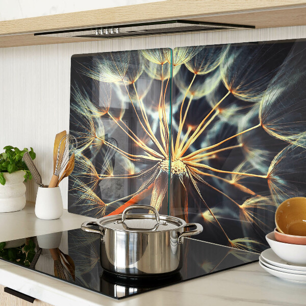 Szklana deska kuchenna Dmuchawce w makrofotografii