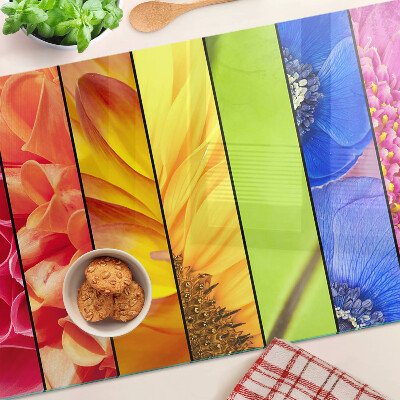 Tabla para cortar Motivos florales en colores intensos