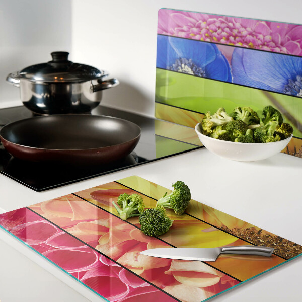 Tabla para cortar Motivos florales en colores intensos