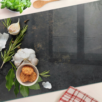 Szklana deska do krojenia Kwiaty i zioła na tle marmuru