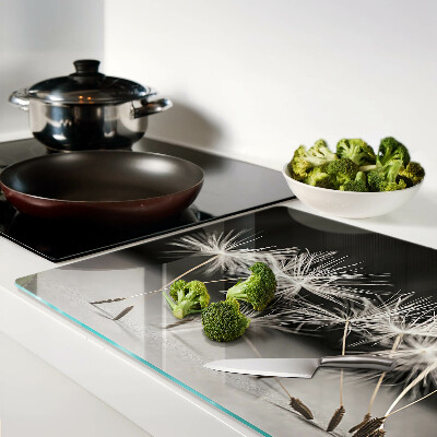 Szklana deska kuchenna Puchate dmuchawce na tle monochromatycznym