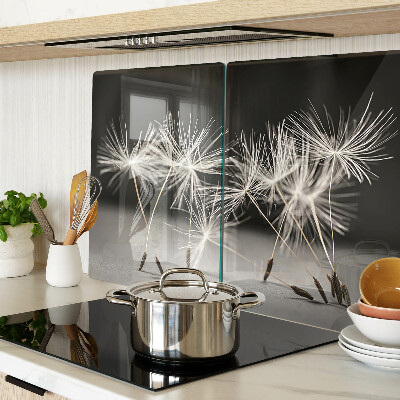 Szklana deska kuchenna Puchate dmuchawce na tle monochromatycznym