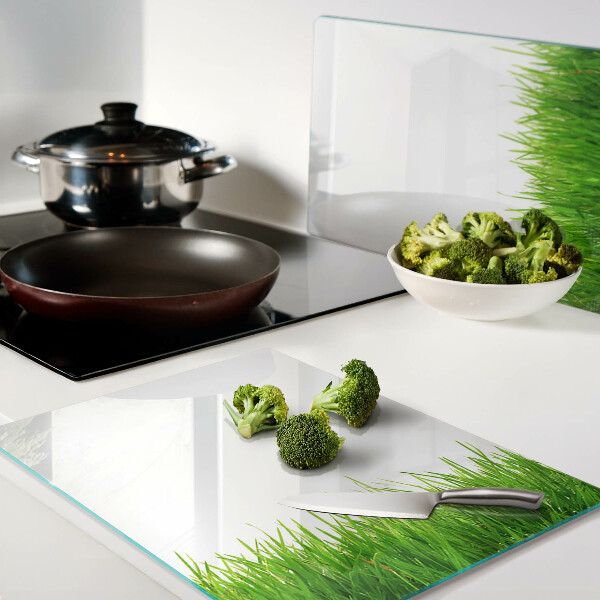 Tabla de cortar de cristal Hierba verde