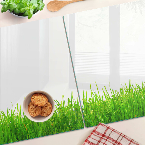 Tabla de cortar de cristal Hierba verde